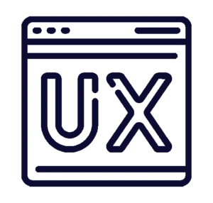 Icon einer Website mit dem Schriftzug UX für Web-Design und Nutzerführung